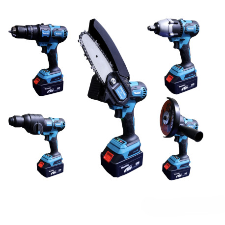 Набор электроинструментов аккумуляторных Makita 5 в 1, бесщеточный на аккумуляторах в наборе 2 АКБ 36V 5A